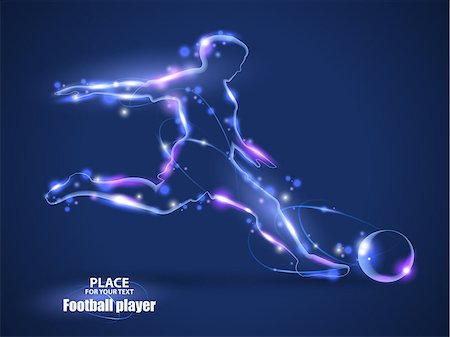 simsearch:400-08771729,k - Motion design. Football player, kick a ball. Blur and light. isolated on black background. Vector illustration EPS10 Stockbilder - Microstock & Abonnement, Bildnummer: 400-08649041