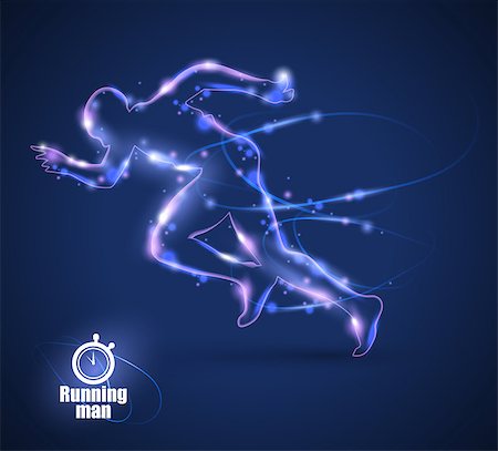 simsearch:400-08771729,k - Motion design. Running Man isolated on black background. Blur and light.  Vector illustration EPS10 Stockbilder - Microstock & Abonnement, Bildnummer: 400-08649043