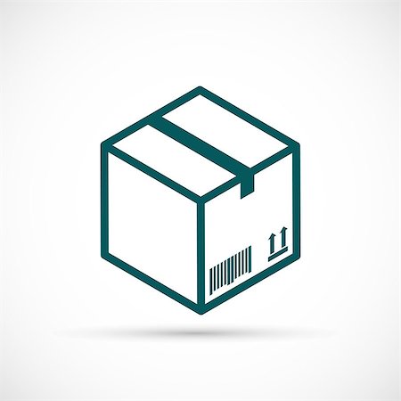 simsearch:400-05334937,k - Cardboard box icon. Closed cardboard box flat icon Stock Photo - Budget Royalty-Free & Subscription, Code: 400-08649129