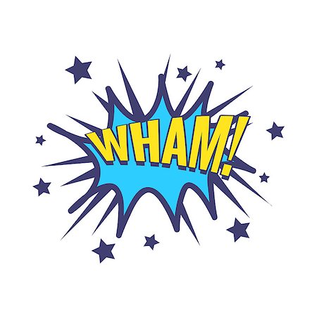 simsearch:400-08649258,k - Wham Comic Speech Bubble Bright Color Classic Comic Book Style Flat Vector Design Sticker Foto de stock - Super Valor sin royalties y Suscripción, Código: 400-08649244