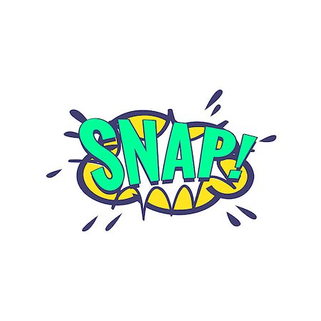 simsearch:400-08649258,k - Snap Comic Speech Bubble Bright Color Classic Comic Book Style Flat Vector Design Sticker Foto de stock - Super Valor sin royalties y Suscripción, Código: 400-08649251