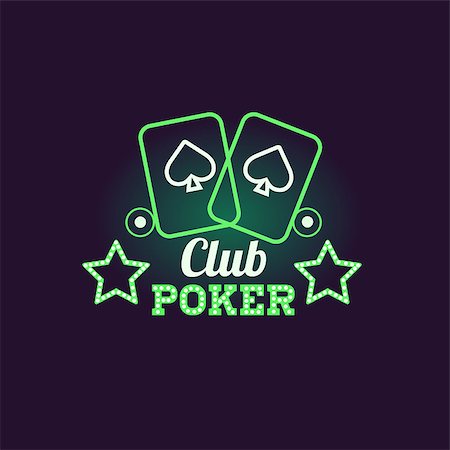 Green Poker Club Neon Sign Las Vegas Style Illumination Bright Color Vector Design Sticker Stock Photo - Budget Royalty-Free & Subscription, Code: 400-08649316