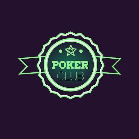 Doble Frame Green Poker Club Neon Sign Las Vegas Style Illumination Bright Color Vector Design Sticker Stock Photo - Budget Royalty-Free & Subscription, Code: 400-08649317