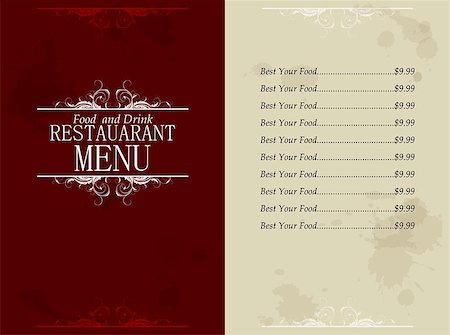 Design Template restaurant food and drink menu Fotografie stock - Microstock e Abbonamento, Codice: 400-08649435