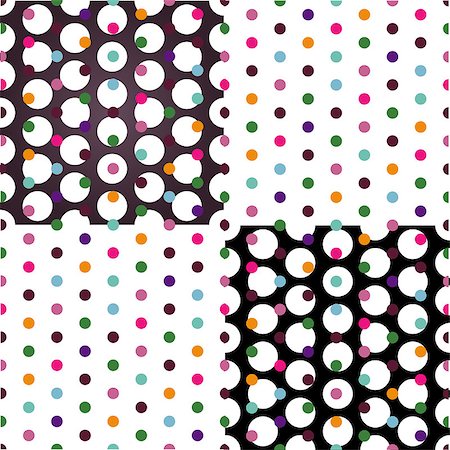 polka dot patterned fabric - Vector - Seamless patterned white texture with colorful polka dots Stock Photo - Budget Royalty-Free & Subscription, Code: 400-08649439