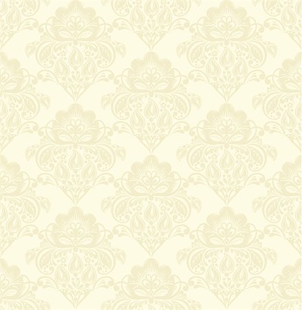 simsearch:400-08336301,k - Vector damask seamless pattern beige background. Elegant luxury texture for wallpapers, backgrounds and page fill Photographie de stock - Aubaine LD & Abonnement, Code: 400-08649671