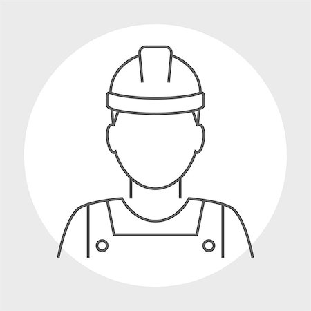 simsearch:400-08649785,k - Worker avatar line icon. Industrial worker person Stock Photo - Budget Royalty-Free & Subscription, Code: 400-08649835