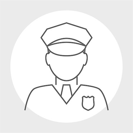 simsearch:400-08262697,k - Police officer avatar. Trendy policeman icon in flat line style Stockbilder - Microstock & Abonnement, Bildnummer: 400-08649830