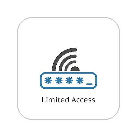 Limited Access Icon. Flat Design. Mobile Devices and Services Concept. Isolated Illustration. Photographie de stock - Aubaine LD & Abonnement, Code: 400-08649853