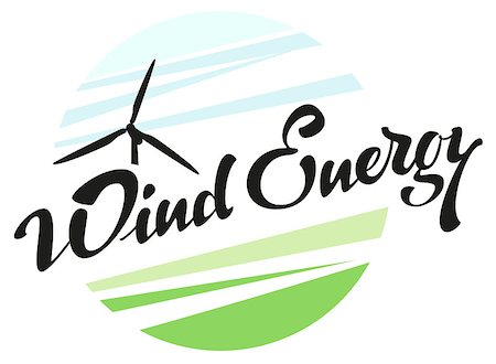 Wind Energy. Lettering text. Illustration in vector format Stock Photo - Budget Royalty-Free & Subscription, Code: 400-08649909