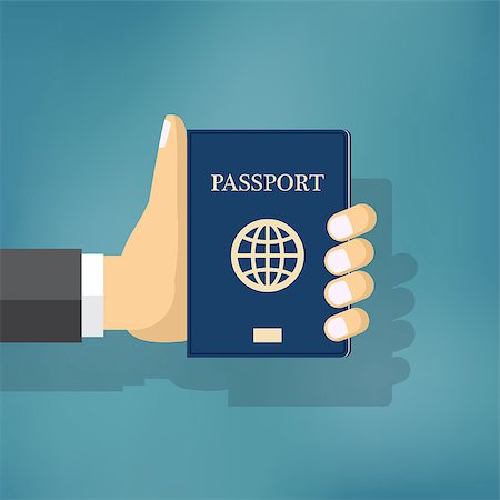 simsearch:400-08836825,k - Businessman Hand Hold Travel Identification Document. Passport illustration. Also available as a Vector in Adobe illustrator EPS 10 format. Foto de stock - Super Valor sin royalties y Suscripción, Código: 400-08649931