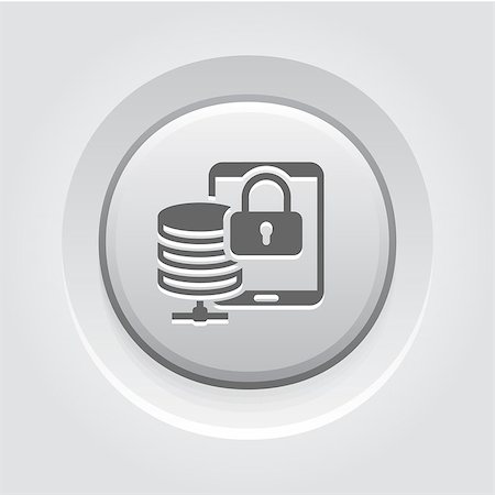 simsearch:400-05176646,k - Mobile Secure Storage Icon. Flat Design Grey Button Design Foto de stock - Super Valor sin royalties y Suscripción, Código: 400-08649995