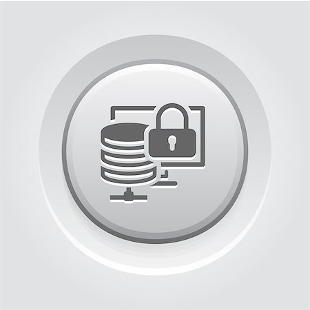 simsearch:400-09009993,k - Secure Storage Icon. Flat Design Grey Button Design Foto de stock - Super Valor sin royalties y Suscripción, Código: 400-08649999