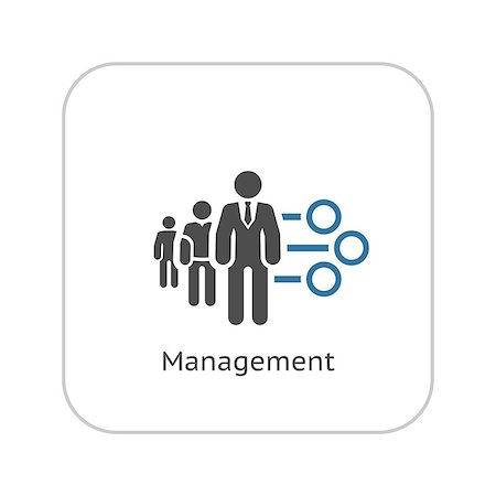 simsearch:400-07916759,k - Management Icon. Business Concept. A Three man with Round Checkboxes. Flat Design. Isolated Illustration. App Symbol or UI element. Photographie de stock - Aubaine LD & Abonnement, Code: 400-08654008