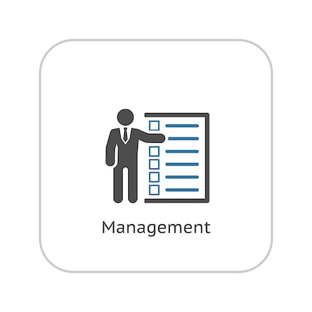 simsearch:400-08652442,k - Management Icon. Business Concept. A Man with List of Checkboxes. Flat Design. Isolated Illustration. App Symbol or UI element. Stockbilder - Microstock & Abonnement, Bildnummer: 400-08654011