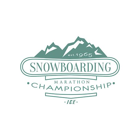 simsearch:400-08653615,k - Snowboarding Championship Emblem Classic Style Vector Logo With Calligraphic Text On White Background Foto de stock - Royalty-Free Super Valor e Assinatura, Número: 400-08654054