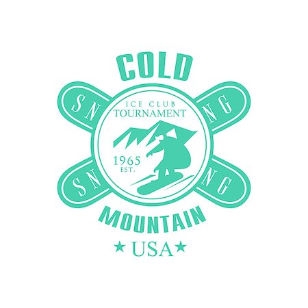 simsearch:400-08653615,k - Cold Mointain Club Emblem Classic Style Vector Logo With Calligraphic Text On White Background Foto de stock - Royalty-Free Super Valor e Assinatura, Número: 400-08654056