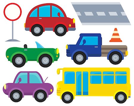 school cone - Car and transportation theme set 1 - eps10 vector illustration. Stock Photo - Budget Royalty-Free & Subscription, Code: 400-08654252
