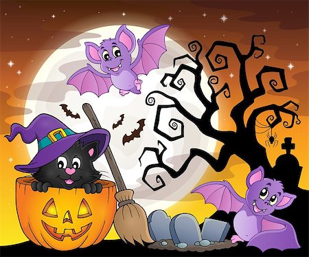 simsearch:400-04133143,k - Halloween cat theme image 5 - eps10 vector illustration. Stock Photo - Budget Royalty-Free & Subscription, Code: 400-08654274