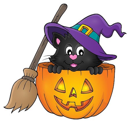 simsearch:400-04133143,k - Halloween cat theme image 1 - eps10 vector illustration. Stock Photo - Budget Royalty-Free & Subscription, Code: 400-08654270