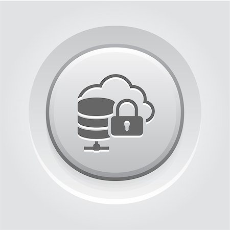 simsearch:400-05176646,k - Cloud Secure Storage Icon. Flat Design Grey Button Design Foto de stock - Super Valor sin royalties y Suscripción, Código: 400-08650000