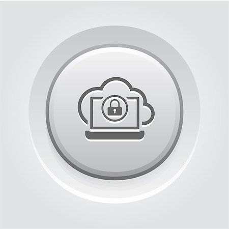 simsearch:400-09009993,k - Secure Cloud Access Icon. Flat Design Grey Button Design Foto de stock - Super Valor sin royalties y Suscripción, Código: 400-08650042