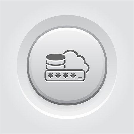 simsearch:400-09009993,k - Secure Cloud Storage Icon. Flat Design Grey Button Design Foto de stock - Super Valor sin royalties y Suscripción, Código: 400-08650043