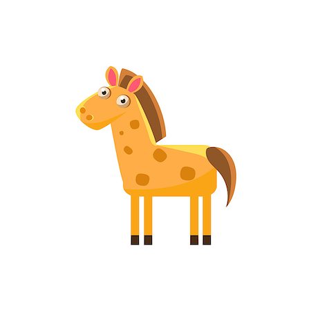 simsearch:400-07614122,k - Horse Simplified Cute Illustration In Childish Flat Vector Design Isolated On White Background Stock Photo - Budget Royalty-Free & Subscription, Code: 400-08650241