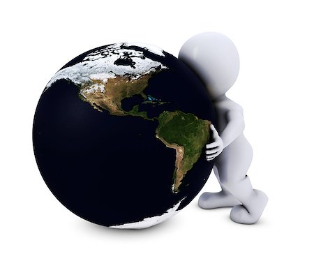 3D Render of Man embracing the world Stock Photo - Budget Royalty-Free & Subscription, Code: 400-08650508