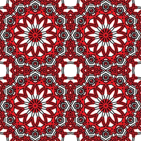 simsearch:400-08650534,k - Geometric eastern seamless ornament for your design. Black, red, white color. Stock Photo - Budget Royalty-Free & Subscription, Code: 400-08650543