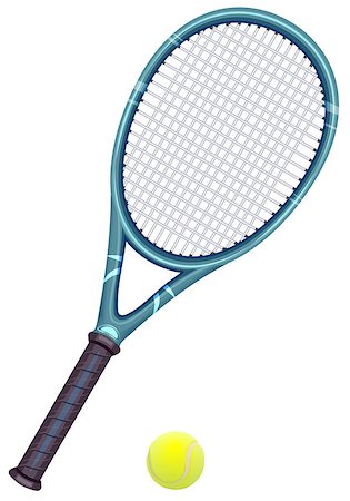 Tennis racket and ball. Isolated on white vector illustration Foto de stock - Royalty-Free Super Valor e Assinatura, Número: 400-08650565