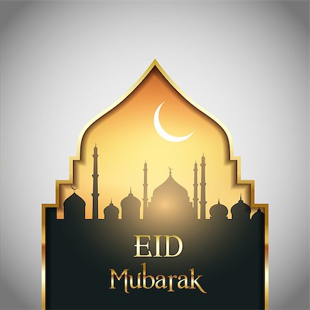 simsearch:400-08647515,k - Decorative Eid mubarak landscape background Foto de stock - Super Valor sin royalties y Suscripción, Código: 400-08650673