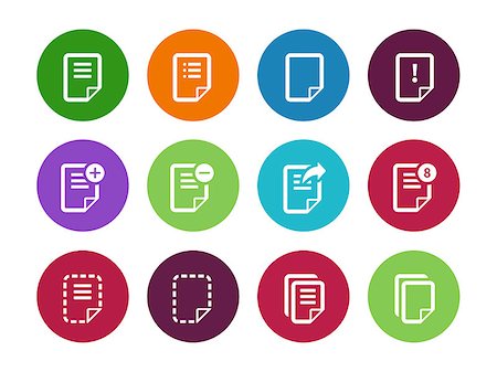 simsearch:400-07902734,k - Notepad Document file and Note circle icons. Vector Illustration. Photographie de stock - Aubaine LD & Abonnement, Code: 400-08650904