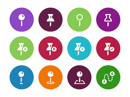 simsearch:400-06413986,k - Mapping Pin circle icons on white background. Vector illustration. Stock Photo - Budget Royalty-Free & Subscription, Code: 400-08650905