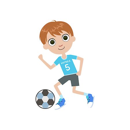 Young Soccer Player Simple Design Illustration In Cute Fun Cartoon Style Isolated On White Background Stock Photo - Budget Royalty-Free & Subscription, Code: 400-08650971