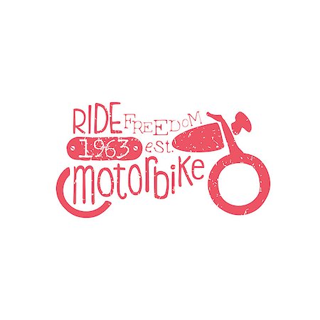 simsearch:400-08651035,k - Ride Motorbike Red Vintage Emblem. Monochrome Vector Design Labels On White Background Fotografie stock - Microstock e Abbonamento, Codice: 400-08650986