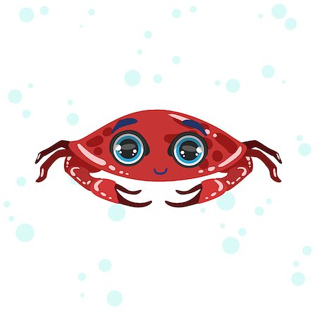 simsearch:400-08651005,k - Red Crab Bright Color Cartoon Style Vector Illustration Isolated On White Background Stock Photo - Budget Royalty-Free & Subscription, Code: 400-08651006