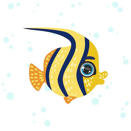 simsearch:400-08651005,k - Butterfly Fish Bright Color Cartoon Style Vector Illustration Isolated On White Background Stock Photo - Budget Royalty-Free & Subscription, Code: 400-08651018