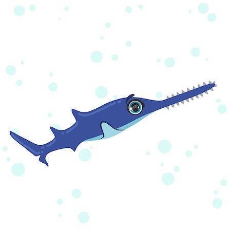 simsearch:400-08651005,k - Saw Fish Bright Color Cartoon Style Vector Illustration Isolated On White Background Stock Photo - Budget Royalty-Free & Subscription, Code: 400-08651011