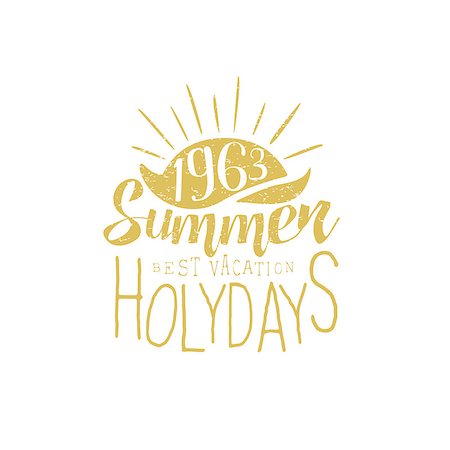 simsearch:400-08650986,k - Summer Holidays Vintage Emblem With Sunset Creative Vector Design Stamp With Text Elements On White Background Stock Photo - Budget Royalty-Free & Subscription, Code: 400-08651024