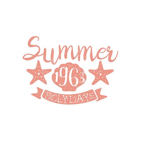 simsearch:400-08651035,k - Summer Holidays Pink Vintage Emblem Creative Vector Design Stamp With Text Elements On White Background Fotografie stock - Microstock e Abbonamento, Codice: 400-08651026