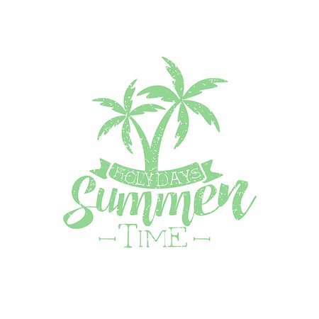 simsearch:400-08650986,k - Summer Holidays Vintage Emblem With Palm Trees Creative Vector Design Stamp With Text Elements On White Background Stock Photo - Budget Royalty-Free & Subscription, Code: 400-08651034