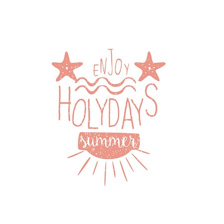 simsearch:400-08650986,k - Summer Holidays Vintage Emblem With Stars Creative Vector Design Stamp With Text Elements On White Background Stock Photo - Budget Royalty-Free & Subscription, Code: 400-08651036