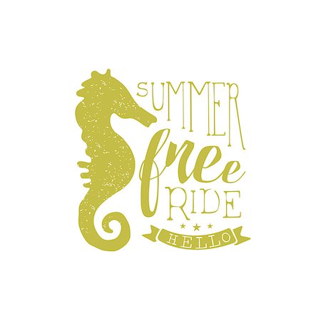 simsearch:400-08650986,k - Summer Holydays Vintage Emblem With Seahorse Creative Vector Design Stamp With Text Elements On White Background Stock Photo - Budget Royalty-Free & Subscription, Code: 400-08651038