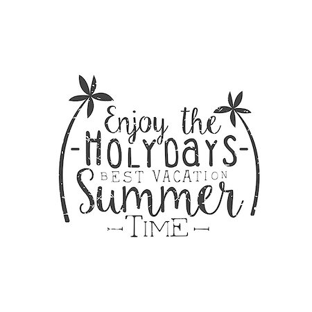 simsearch:400-08651035,k - Summer Holidays Black And White Vintage Emblem Creative Vector Design Stamp With Text Elements On White Background Fotografie stock - Microstock e Abbonamento, Codice: 400-08651030