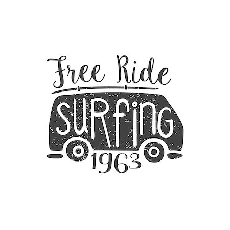 simsearch:400-08650986,k - Summer Holydays Vintage Emblem With Trailer Creative Vector Design Stamp With Text Elements On White Background Stock Photo - Budget Royalty-Free & Subscription, Code: 400-08651031