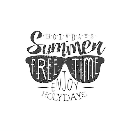 simsearch:400-08650986,k - Summer Holidays Vintage Emblem With Shades Creative Vector Design Stamp With Text Elements On White Background Stock Photo - Budget Royalty-Free & Subscription, Code: 400-08651033