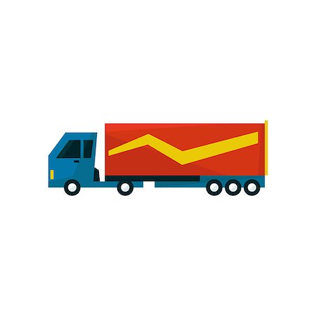 fête enfantine - Big Long Distance Cargo Truck Simplified Flat Vector Design Colorful Illustration On White Background Foto de stock - Super Valor sin royalties y Suscripción, Código: 400-08651125