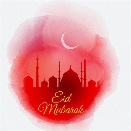 simsearch:400-08647515,k - Decorative watercolor Eid Mubarak background Foto de stock - Super Valor sin royalties y Suscripción, Código: 400-08651268