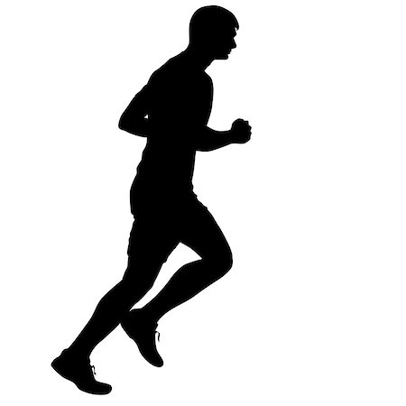 Silhouettes Runners on sprint, men. vector illustration. Photographie de stock - Aubaine LD & Abonnement, Code: 400-08651351